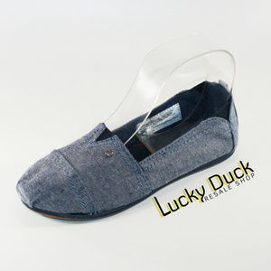 NEW Mad Love Flat Shoes Girl's Denim Blue Slip On